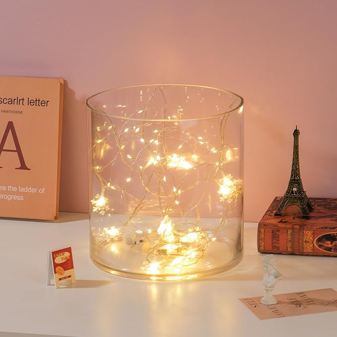 10" Wide 10" Tall Large Hand Blown Sturdy Clear Cylinder Glass Vase, Centerpiece Flower Vase for Rose, Tulip, Boquets, Hurricane Candle Holder (1, 10"x10")