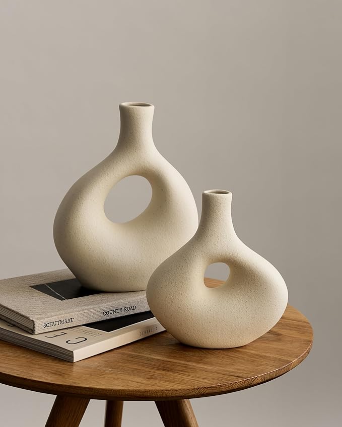 Ceramic Vase – Modern Decorative Vases for Home Decor – Large Flower Vase for Living Room Centerpiece – Minimalist Nordic – Ceramic Vases for Home Decoration – Boho Vase Decor