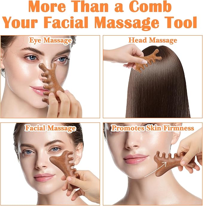 Hair Comb, Wooden Hair Comb Handmade Sandalwood Massager Comb for Men and Women, Long Hair and Short Hair