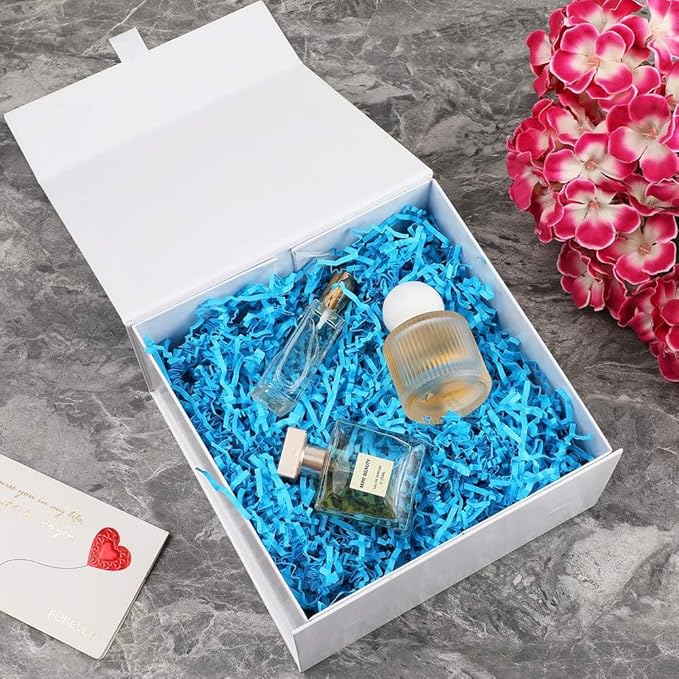 White Gift Box 8x8x4 Inches Small Gift Boxes for Presents with Magnetic Closure Lid Luxury Collapsible Gift Box Bridesmaid, Wedding, Birthday Boxs for Gift Packaging