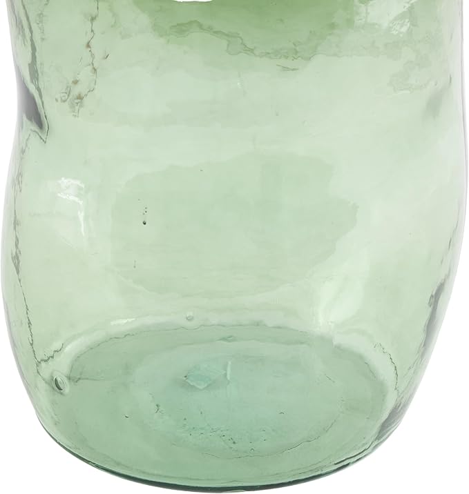 Deco 79 Recycled Glass Abstract Handmade Decorative Vase Tall Curved Ombre Spanish Bottle Centerpiece Vase, Flower Vase for Home Decoration 13" x 13" x 29", Green