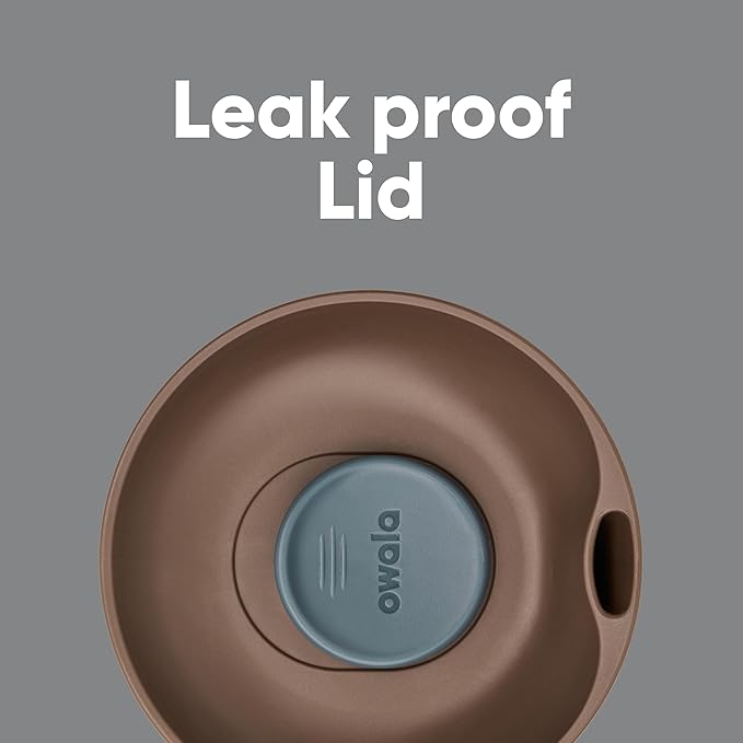 Owala SmoothSip Slider Insulated Stainless Steel Coffee Tumbler, Reusable Iced Coffee Cup, Hot Coffee Travel Mug, BPA Free 20 oz, Cozy Cocoa