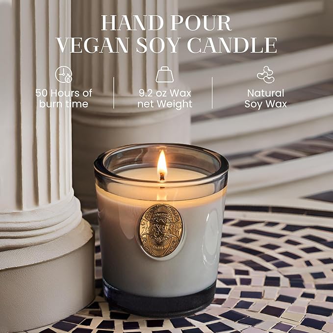 M&SENSE Natural Soy Candle | Coconut & Gray | 9.2 oz, 50H Burn Time | Luxury Scented Candle for Relaxation, Gifting, Home Décor | Ideal for Bedroom, Office, Party Ambiance