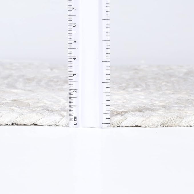 Hausattire Jute Braided Placemats 14x14 Inches Set of 4 Reversible Handwoven Boho Vintage Placemats for Kitchen Dining Tables|BBQ's Thanksgiving Decor Weddings Indoor & Outdoor Parties|Off-White