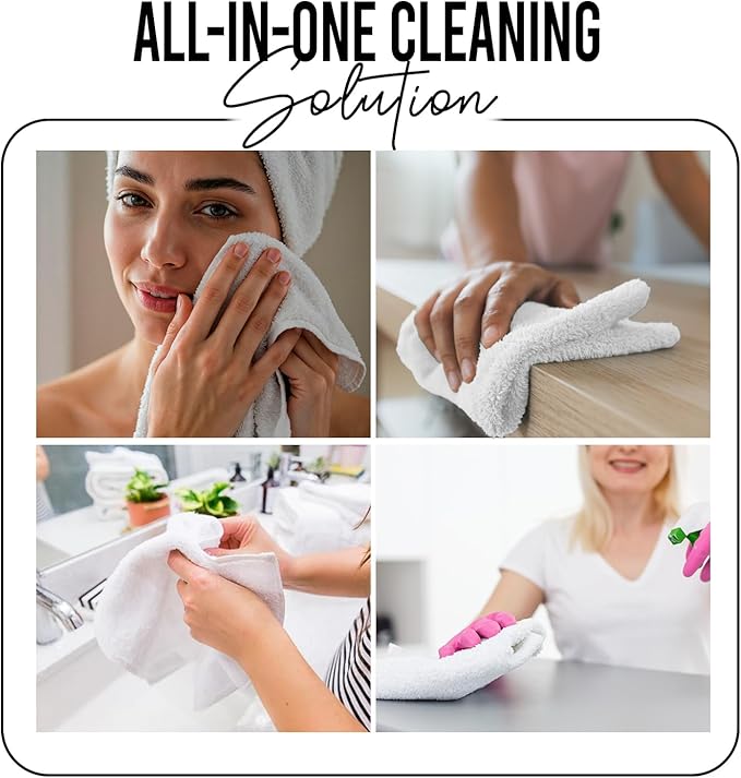 DAN RIVER 100% Cotton Wash Cloths 24 Pack [12x12] Soft & Absorbent wash Cloths for Body, Gym, Hotels & Spa Perfect for Everyday Use Fingertip Towels, Black