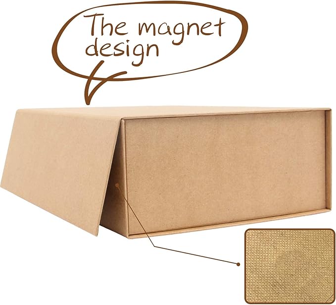 Rsgift Kraft Gift Box Small Kraft 7.8x7x3.1 Gift Box for Women Closure Lid Christmas,Thanksgiving Day,Valentine's Day,Christmas Gift Boxes