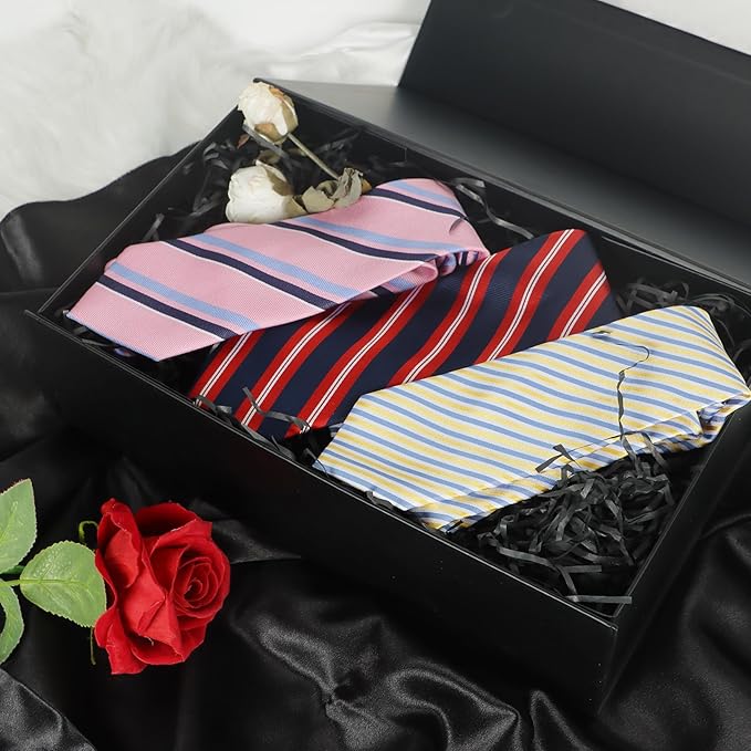 Black Gift Box with Magnetic Lids 13.8x8.3x4.4 in, Large Bridesmaid Groomsman Proposal Boxes, Rectangle Storage Box 5 Pack