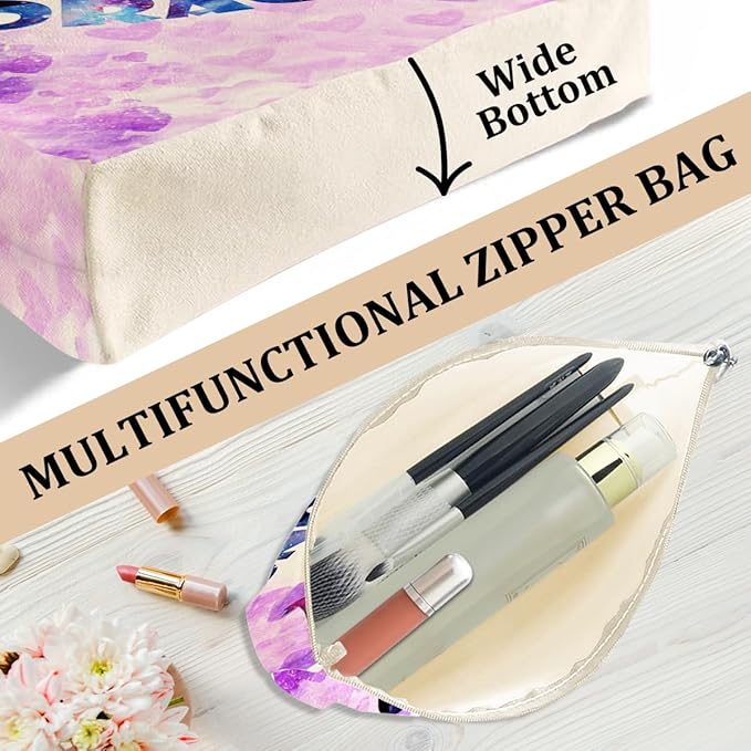 jeilink A Girl Loves Dragons Dragon Gifts Dragon Stuff Decor Canvas Tote Bag Makeup Bag Gifts for Women Girls Sister Friend Birthday Friendship Christmas Weekender Beach Shopping Bags for Work Office