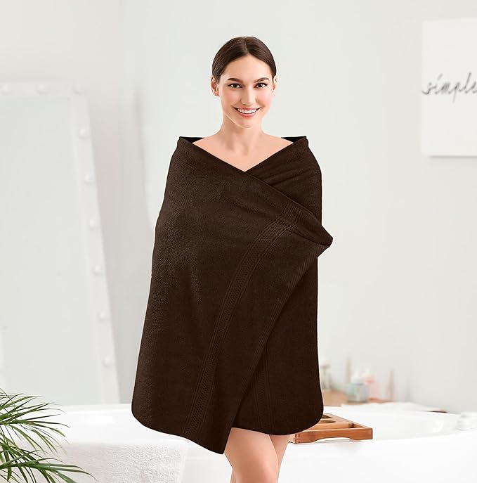 Utopia Towels 4 Pack Premium Bath Towels Set, 27 by 54 Inches, 100% Ring Spun Cotton 600GSM, Lightweight and Highly Absorbent Quick Drying Towels, Perfect for Daily Use, Dark Brown