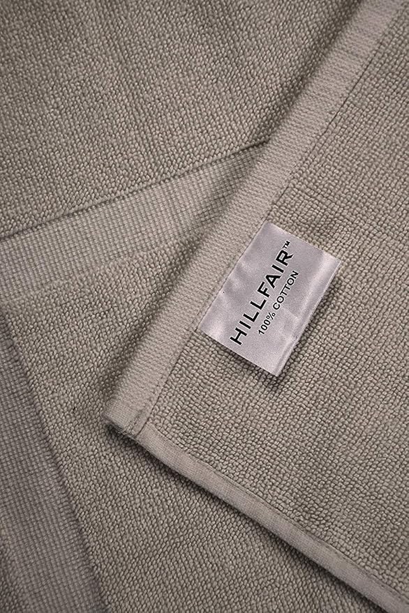 Hillfair Premium 600 GSM Cotton Bath Towel Set - 6 Piece, Machine Washable, Super Soft & Absorbent: 2 Bath, 2 Hand, 2 Washcloth - Stone Color