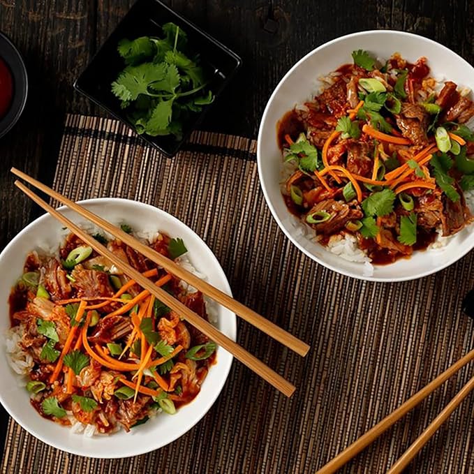 Jucoan 100 Pairs Bamboo Chopsticks Reusable, 9.5" Natural Unpainted Non-Slip Aisan Bamboo Chop Sticks, Lightweight Bulk Wooden Chopsticks for Home Resturant Party, Sushi, Noodles