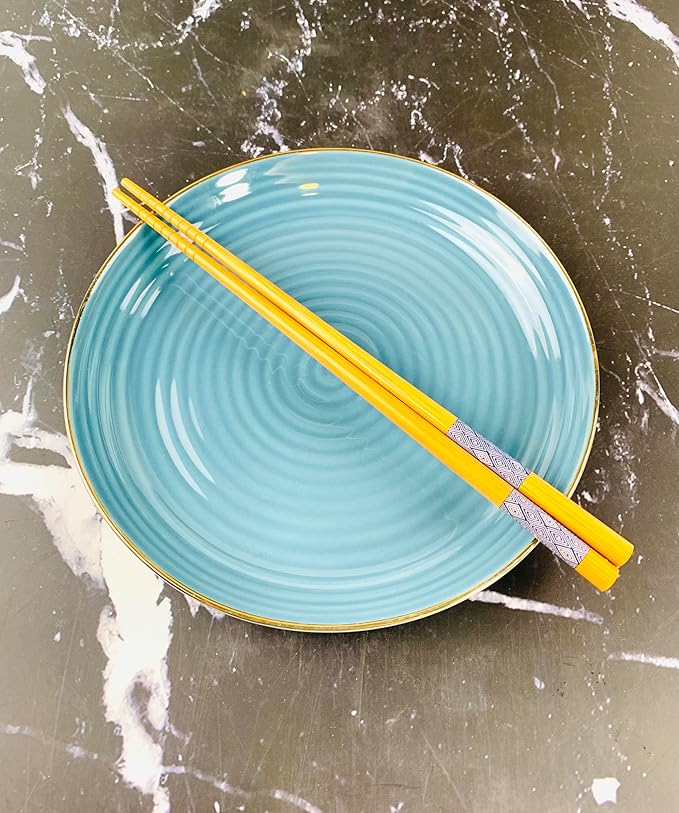 JapanBargain 3671, 10 Pack of 5 Pair Bamboo Chopsticks Set, Reusable Japanese Chinese Korean Wooden Chop Sticks, Hair Sticks, Dishwasher Safe, 9 inch