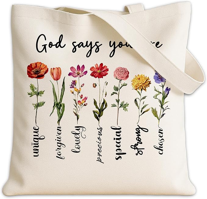 Aesthetic Canvas Bible Tote Bag for Women, Bible Tote Bag for Shopping Grocery Beach