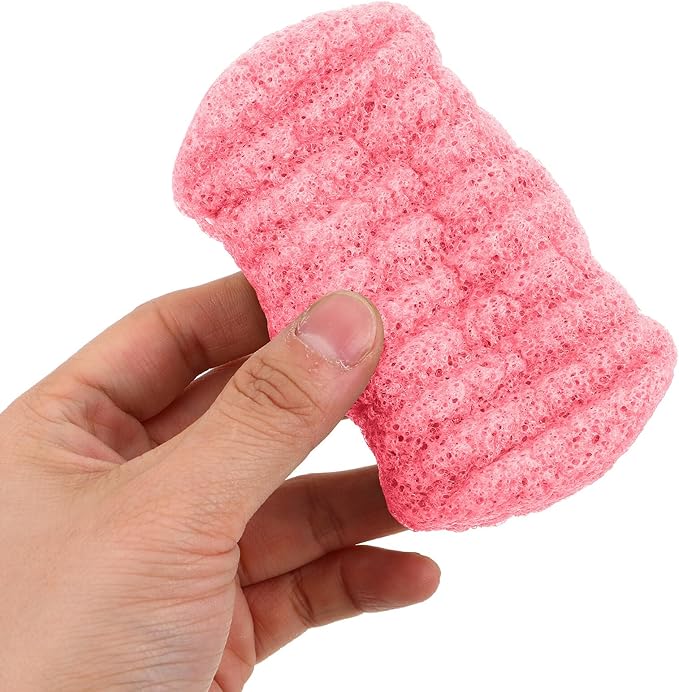 Red Konjac Soft Bath Sponge Body Brush for Deep Cleansing Exfoliating Shower Loofah Gentle Skin Suitable for Boy Girl Adults Seniors Family Bath Accessories