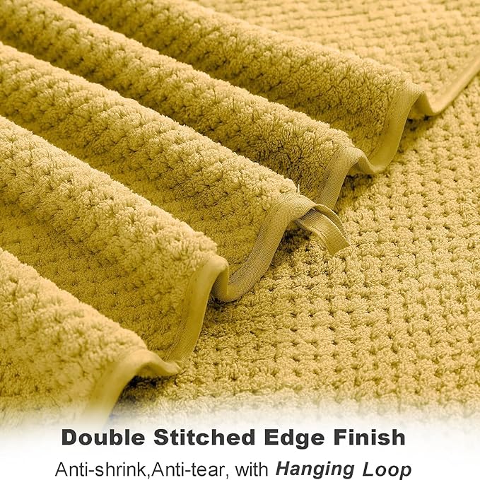 Extra Large Bath Towel Sheet Set 35x70 Inches - Oversized Bath Towels Set,Jumbo Large Microfiber - Quick Dry,Super Soft,Highly Absorbent Towel Set for Bathroom,Hotel,SPA,Pack of 4(Sweet Yellow)