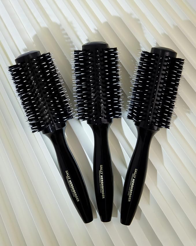 SALLY HERSHBERGER Large Round Brush for Men & Women - Premium, Salon-Tested, Volumizing & Smoothing Barrel Hair Brush - For Styling and Blow Drying Thick Through Fine Hair - Boar Bristle Design - 1 pc