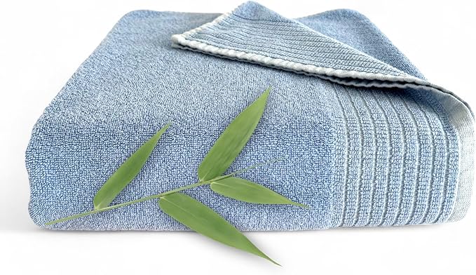 BedVoyage Luxury Bath Towel - Ultra Soft Plush Bathroom Towel - Highly Absorbent Viscose from Bamboo Bath Towels Ultra Soft - Spa Towels for Body - Ocean