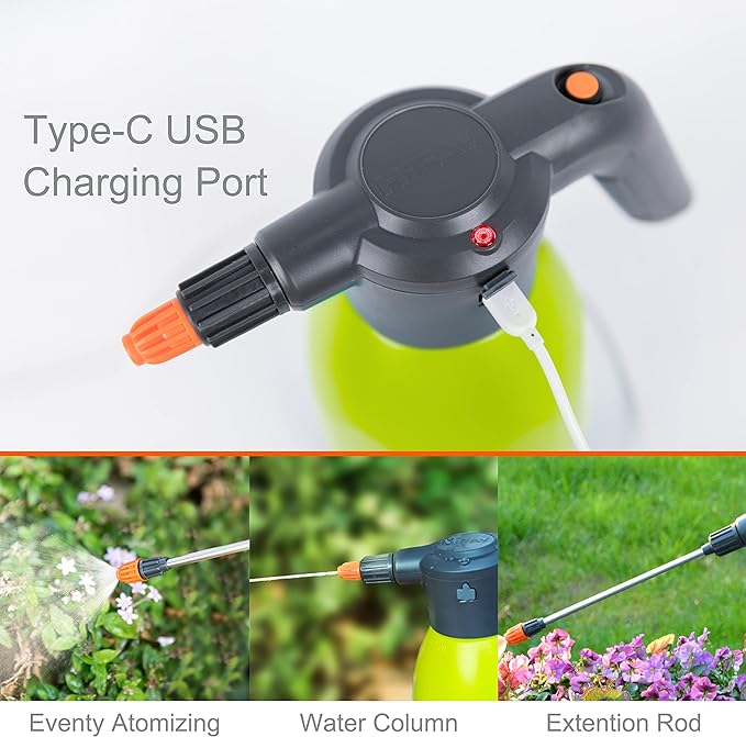 ES2-PRO Electric Spray Bottle 2L/0.5Gallon, Rechargeable Battery Powered Sprayer Spray 60 Bottles On a Single Charge, Automatic Plant Mister，Pump Sprayer,Indoor Watering Can for Plants