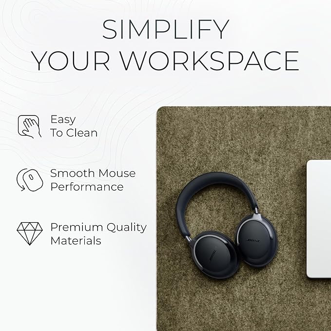 Nordik Large Felt Desk Mat – Timber Moss Green – 35 x 17 inch – Computer Desk Mat – Keyboard and Mouse Pad – Large Desktop Felt Pad