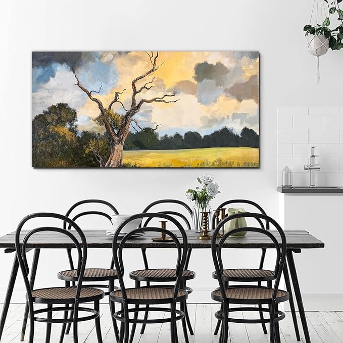 YISXINOAG Canvas Art Wall Decor Modern Abstract Wall Decor Canvas Wall Art Barren Tree Landscape Picture Modern Home Decorations Abstract Art Prints for Bathroom Ready to Hang Size 20"X40"
