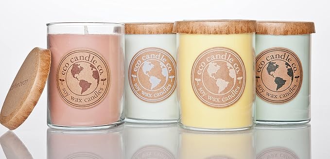 Eco Candle Co Recycled Candle, 18 oz, Cupcake, Double WickTumbler - Scents of Yellow Cake & Icing - Cupcake; 100% USA Made Scented Soy Candles; White; Great Long Lasting Scent