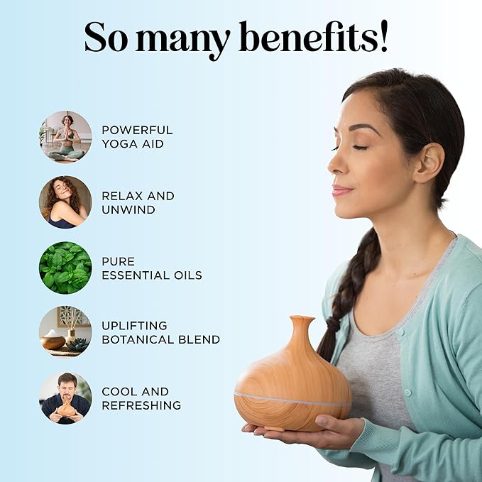 Mint Essential Oil Blend - Refreshing Mint Oil Diffuser with Cooling Peppermint Spearmint Bergamot and Eucalyptus Oils - Pure Aromatherapy Oils