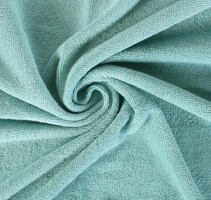 HILLFAIR 600 GSM- 40 x 80 Inches- 100% Cotton 2 Pc XXL Oversized Bath Towel Set- Soft Highly Absorbent Jumbo Bath Sheets Towels Sets- Quick Dry Oversized Bath Towel Sets for Hotel Spa Pool- Aqua
