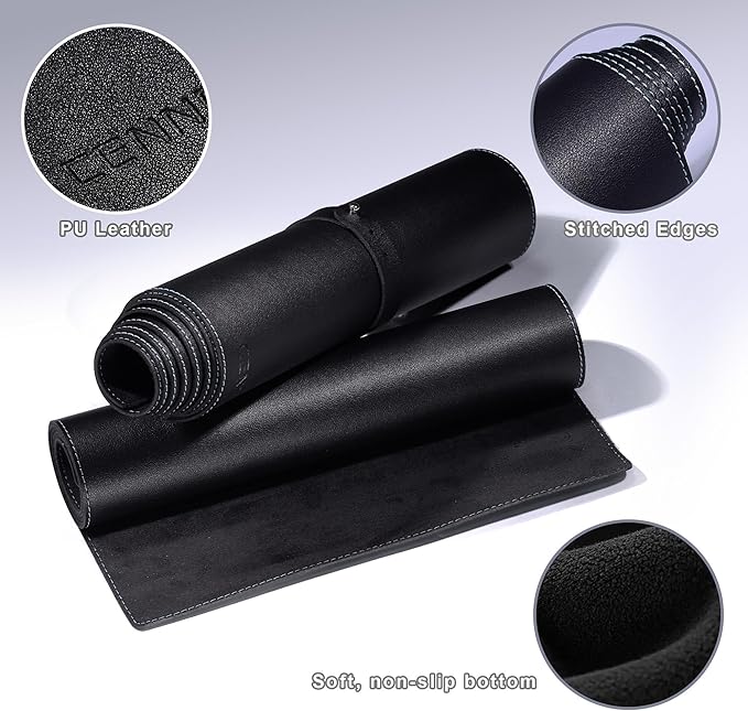 CENNBIE Console Table Leather Cover - 78.8 x 11.8 Inches Sofa Table Narrow Long Mat - TV/Media/Gaming/Center Console Table Protector Pad for Narrow Side Table, Sideboard, Entryway Table (Black)