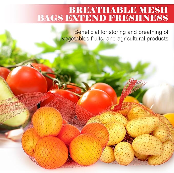 100 Pcs Reusable Produce Mesh Bags,24 Inch Seafood Boil Bags for Crab, Shellfish Cooking, Breathable Onion Potato Storage Net Bag for Vegetables Fruits Seafood