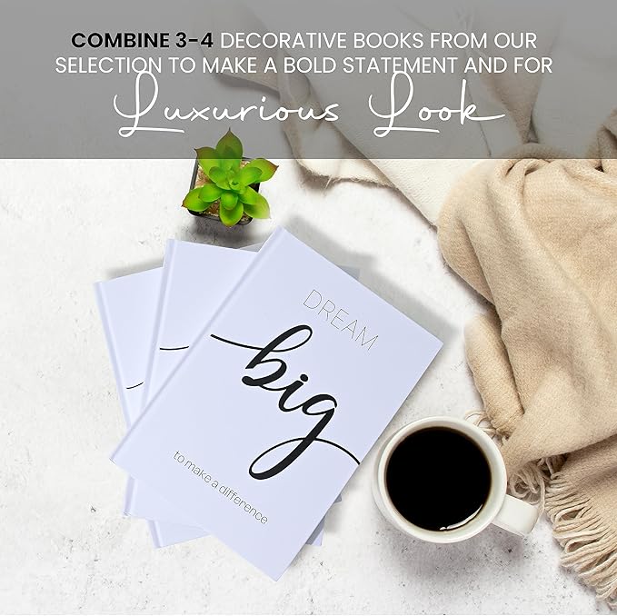 Decorative Books for Home Decor - Faux for decoration Coffee Table | Book Shelf Decor | Entryway | Console Table - Modern Luxury Designer Books Decor Set - Decorative for Display