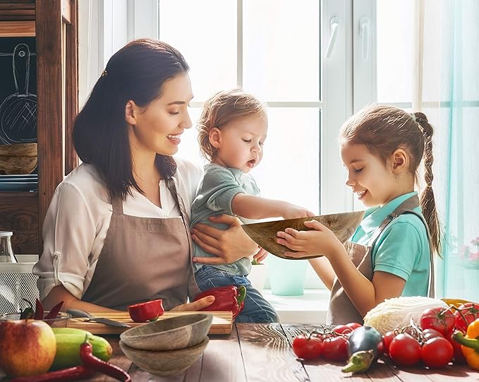 Extra Large Wooden Salad Bowl 15" with Serving Utensils | Oversized Mango Wood Salad Bowl for Big Family Meals | Large Wood Serving Bowl for Salad, Pasta, Popcorn | Handcrafted Wooden Salad Set
