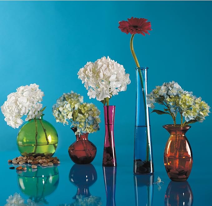 Couronne Company Ball Recycled Glass Vase, G5464, 6.75 Inches Tall, 66 Ounce Capacity, Clear, 1 Piece