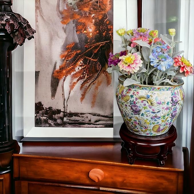 Wooden Fishbowl Display Vase Pot Planter Stand Plant Pot Display Stand (14.00)