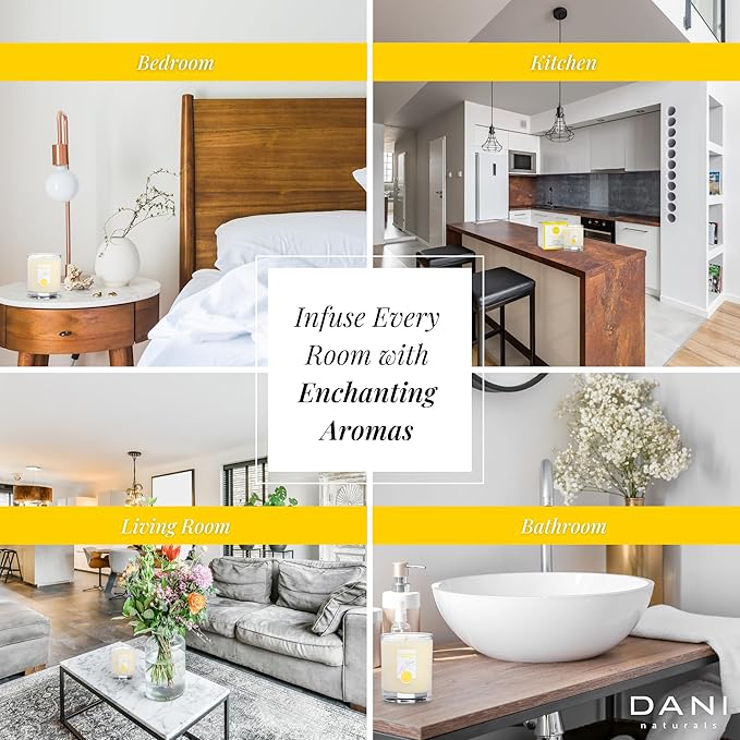 DANI Naturals Soy Candle - Sandalwood Vanilla Scented - 100% Pure Soy Wax, Kosher, Eco-Friendly, Non-Toxic, Long-Lasting Burn - 7.5 oz