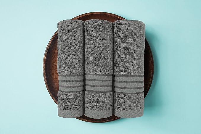 Utopia Towels 48-Piece Premium Towel Set, 12 Bath Towels, 12 Hand Towels, and 24 Wash Cloths, 100% Ring Spun Cotton Highly Absorbent Towels for Bathroom, Sports, and Hotel (Grey)