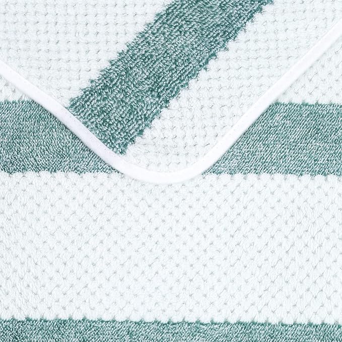 JML Microfiber Bath Towels, Bath Towel 2 Pack(30" x 60"), Oversized, Soft, Super Absorbent and Fast Drying, Multipurpose Use for Sports, Fitness, Yoga, Waffle Stripe Green