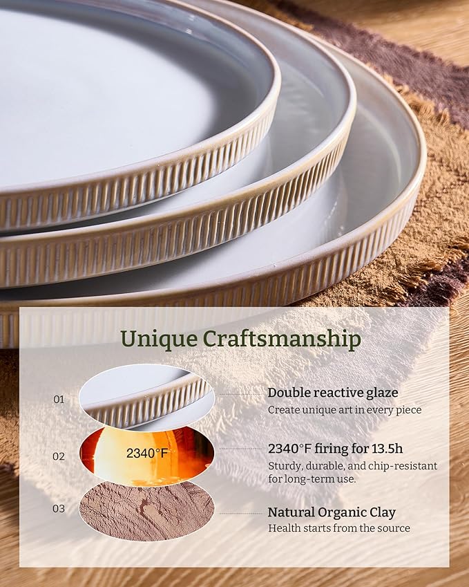 famiware Serving Platter, 16/14.6/12.9 Inch Serving Dishes for Entertaining, Party Serving Trays for Food, Buffet Oval Platters for Food, Large Plates for Turkey Cheese Appetizer, Cappuccino White