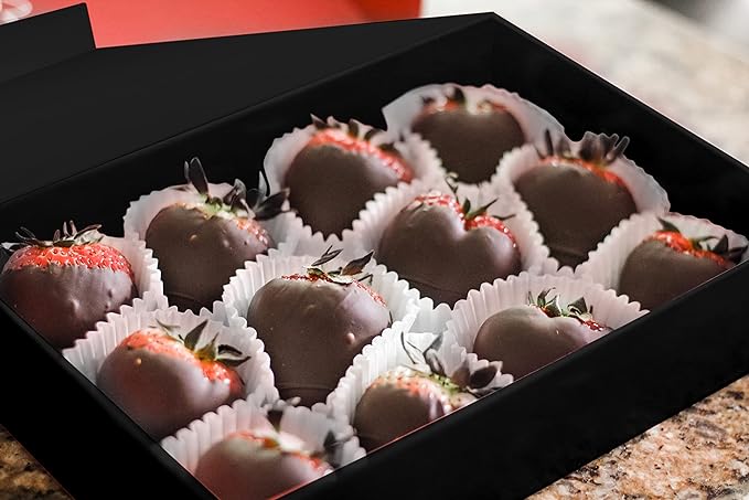 2 Pack Black Hard Gift Box with Magnetic Closure Lid 7" x 5" x 1.6" Rectangle Boxes For Gifts With Black Glossy Finish (Black, 2 Boxes)