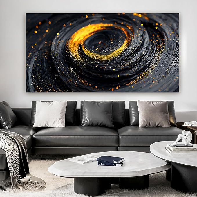 Abstract Wall Art Decor Wall Art Pictures for Living Room Abstract Canvas Art Wall Decor Large Black Gold Wall Art Prints Minimalist Oversized Modern Wall Art Artwork for Walls Office Home Decor 29" X 58"
