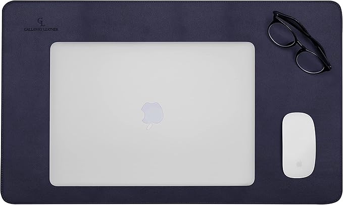 Gallaway Leather Desk Pad – 25 x 17 inch - Desk Mat Home Office Desk Accessories Desktop Protector XXL Mouse Pad Writing Desk Blotter - Navy Blue - Medium