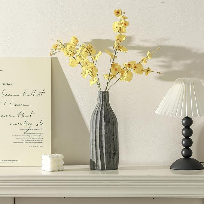 Natural Branch Design Ceramic Vase:Decorative Flower Vase for Modern Home Decor,Handmade Pottery Vase for Home Decor,Living Room,Kitchen,Office,Bedroom,CenterpieceTable Decorations-15 inch Grey Color