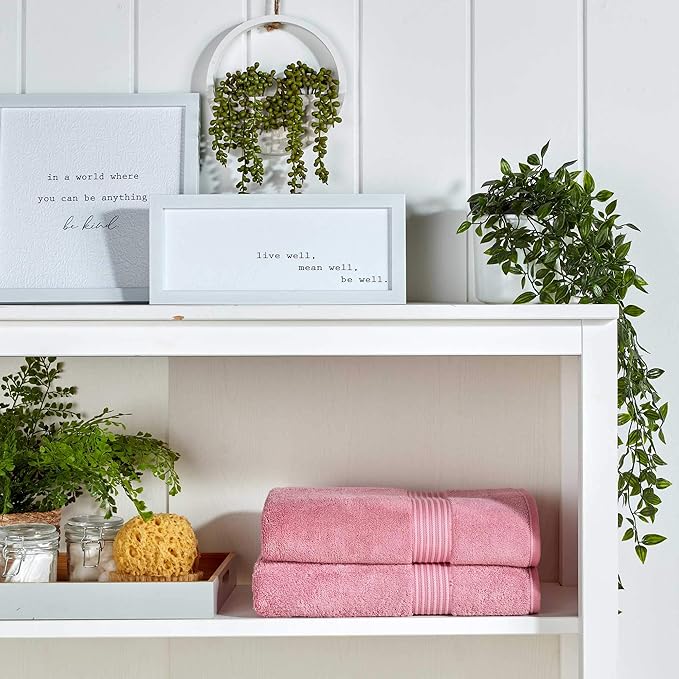 Christy Supreme Hygro Family Towel Set | Blush Pink | 100% Luxury Supima Cotton | Ultra Soft | Super Absorbent | 650GSM | 2 Bath Sheets 2 Bath Towels 2 Hand Towels