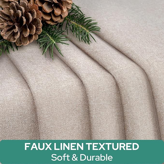 HOMEIDEAS 100% Linen Blackout French Door Curtains, Privacy Door Window Curtains, 26 X 40 Inch Room Darkening Blinds, Modern Farmhouse Shades for Bedroom Decor, 1 Panel, Natural