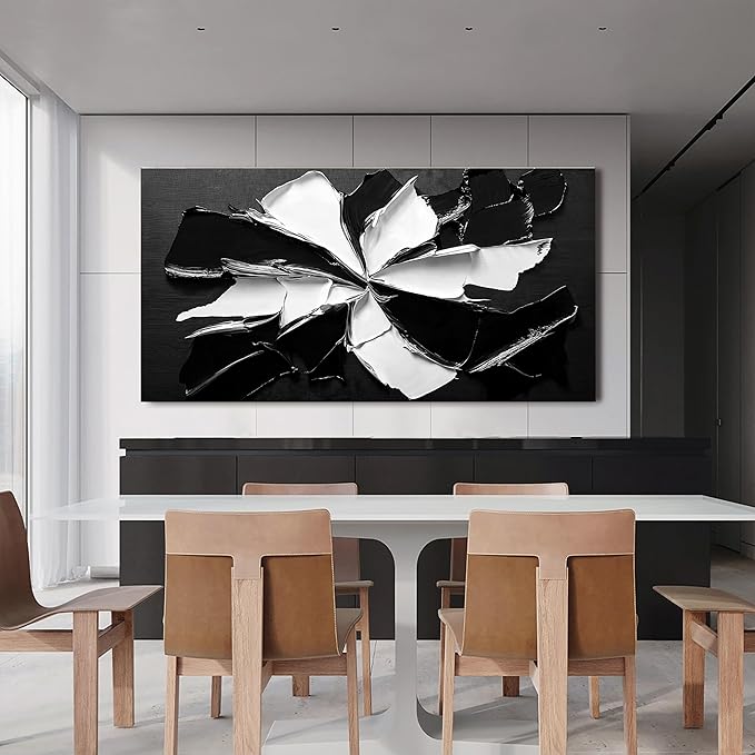 Abstract Wall Art Decorations Modern Large Wall Art for Living Room Abstract Canvas Art Wall Decor Oversized Black and White Wall Art Prints Flowers Artwork for Walls Office Home Decor 29" X 58"
