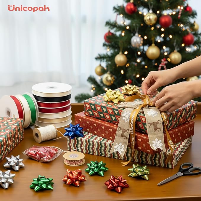 UnicoPak 12 Pack Medium White Cardboard Gift Boxes with Lids for Presents Shirt Boxes, 14.25x9.5x2 Inches