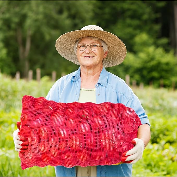 50Pcs Extra Large Mesh Storage Produce Bags, 60 lbs Onion Bags 21” x 32” Reusable Net Bags Washable Breathable Vegetable Storage Net Bags with Drawstring for Onions Potatoes Citrus Carrot
