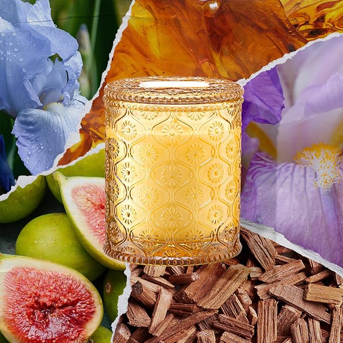 LA JOLIE MUSE Amber and Sandalwood Scented Candle | Santal Himalayen Candle | 6oz Luxury Soy Candle | Clean Burn & Long-Lasting | Gift-Ready for Hosts & Gatherings | Elegant Home Décor