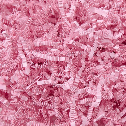 Mefleet 2 LB Crinkle Cut Paper Shred Filler Light Pink Crinkle Shredded Paper for Gift Box - Gift Basket Bag Filler - Grass Cushion Stuffing for Valentine's Day, Birthday Packaging Wrapping