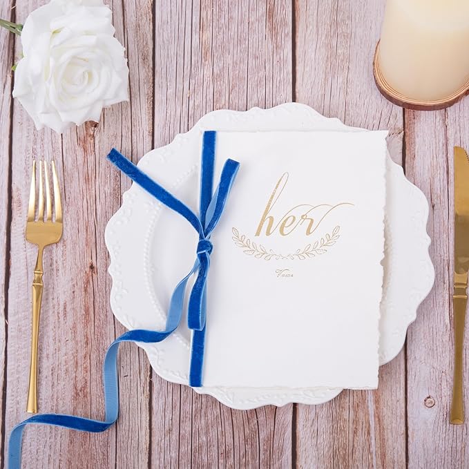 Vintage Sapphire Blue Velvet Ribbon, 3/8 Inch X 25Yd