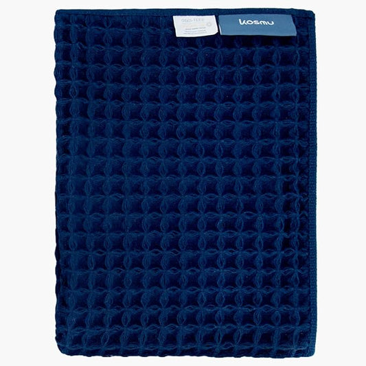 Luxury Japanese Cotton Waffle Bath Towel | Plush, Absorbent, and Quick Dry (Ocean Blue, Hand Towel, 32" x 16")